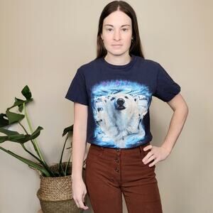 Polar Bear Graphic Tee Navy Small